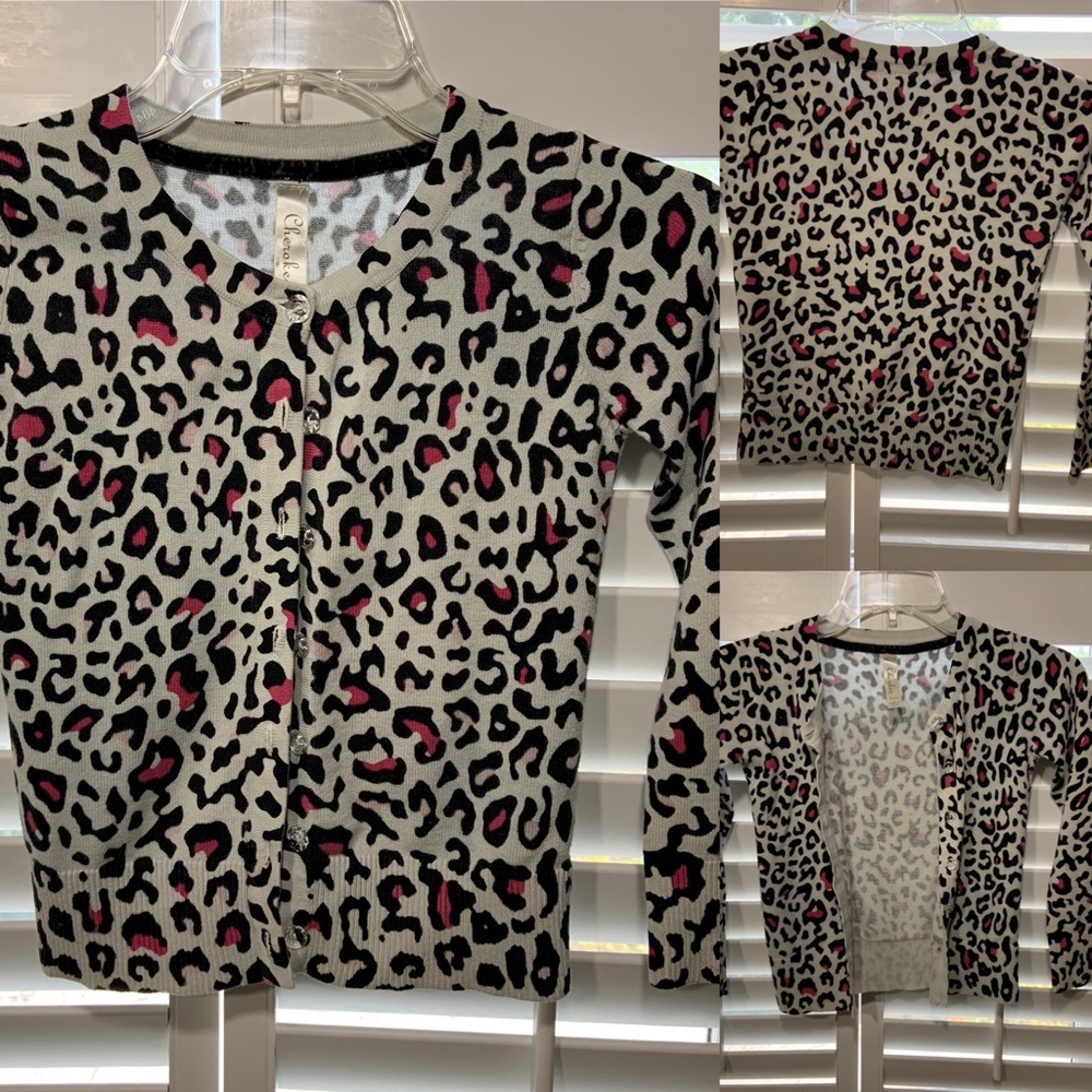 Pink Leopard Youth Sweater